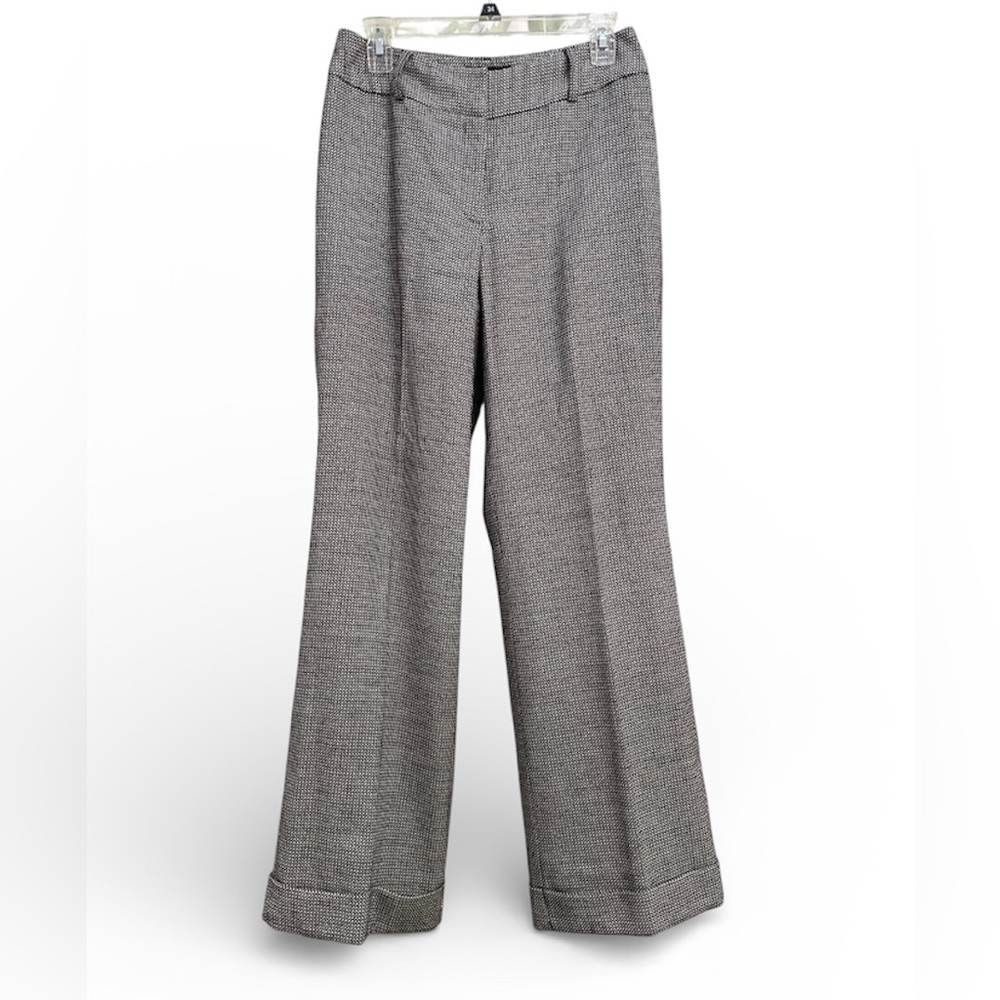 Harold’s Gray Birdseye Wool Blend Wide Leg Cuffed Trouser Pants Size 6